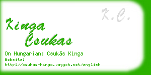 kinga csukas business card